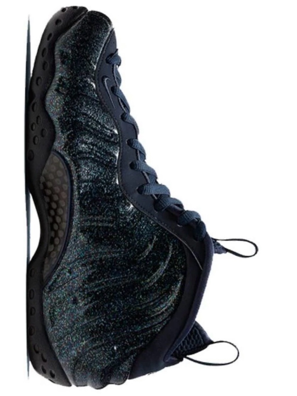 Nike Women’s Navy Glitter Foamposite Sneakers
